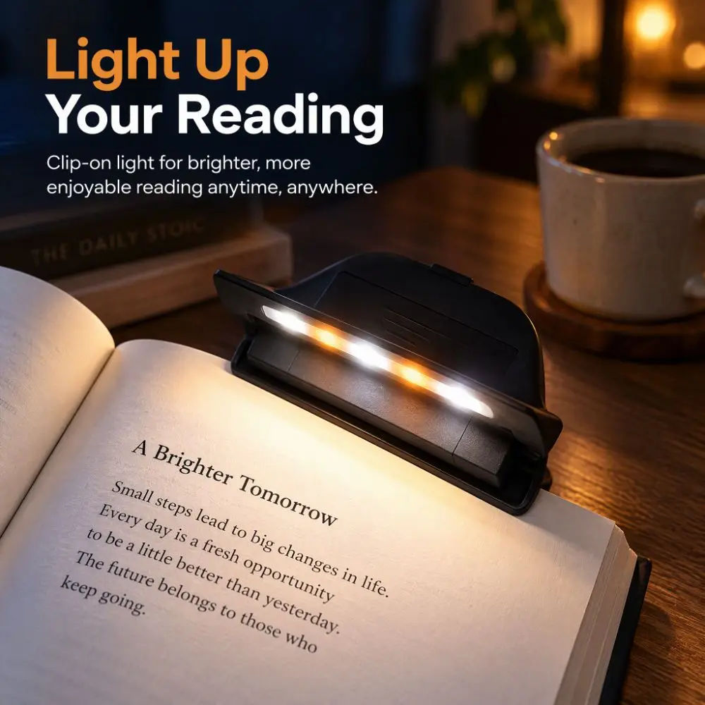 2-in-1 LED Bookmark Reading Light Portable Dual Color Temperature Book Clip Lamp Eye-Caring Clip On Light Clip-on Lamp