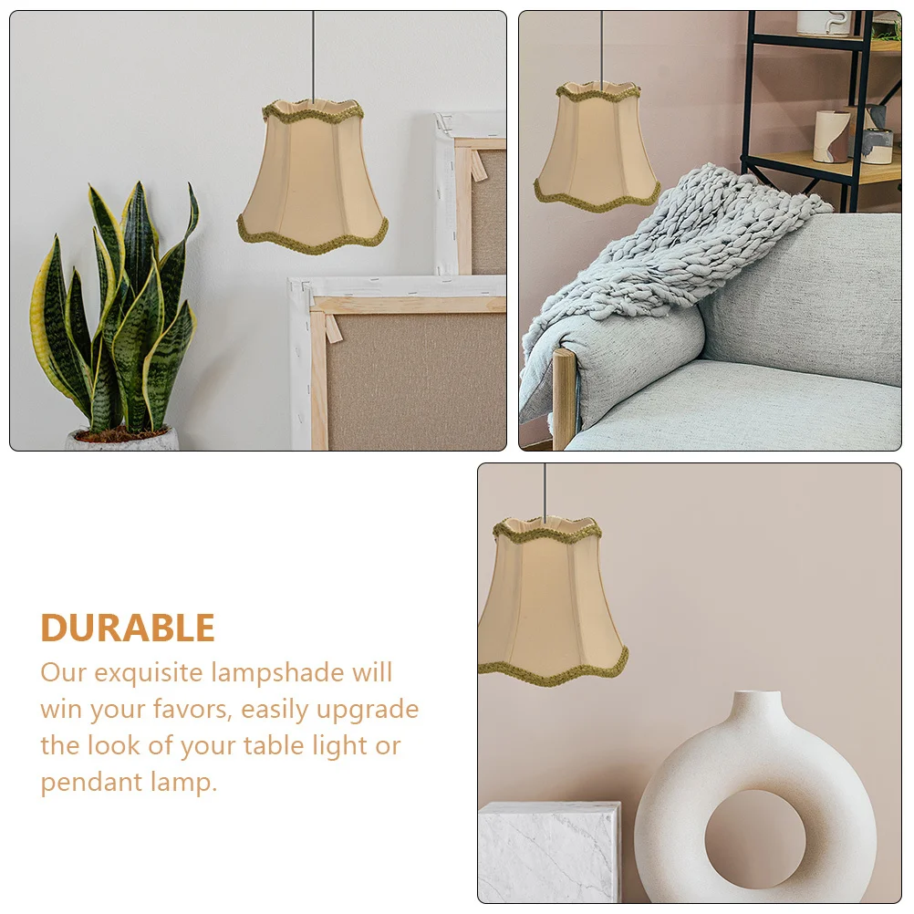 

Fabric Lampshade Ceiling Light Protector Natural Color European Style Durable Cover for Bedroom Living Room Wall Lamp Shade
