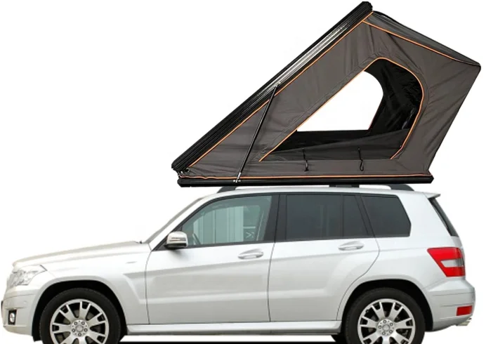 Hot Sale 2-3 Person Aluminum Shell Triangle Roof Top Tent Camping Outdoor Hard Shell Car Rooftop Tent