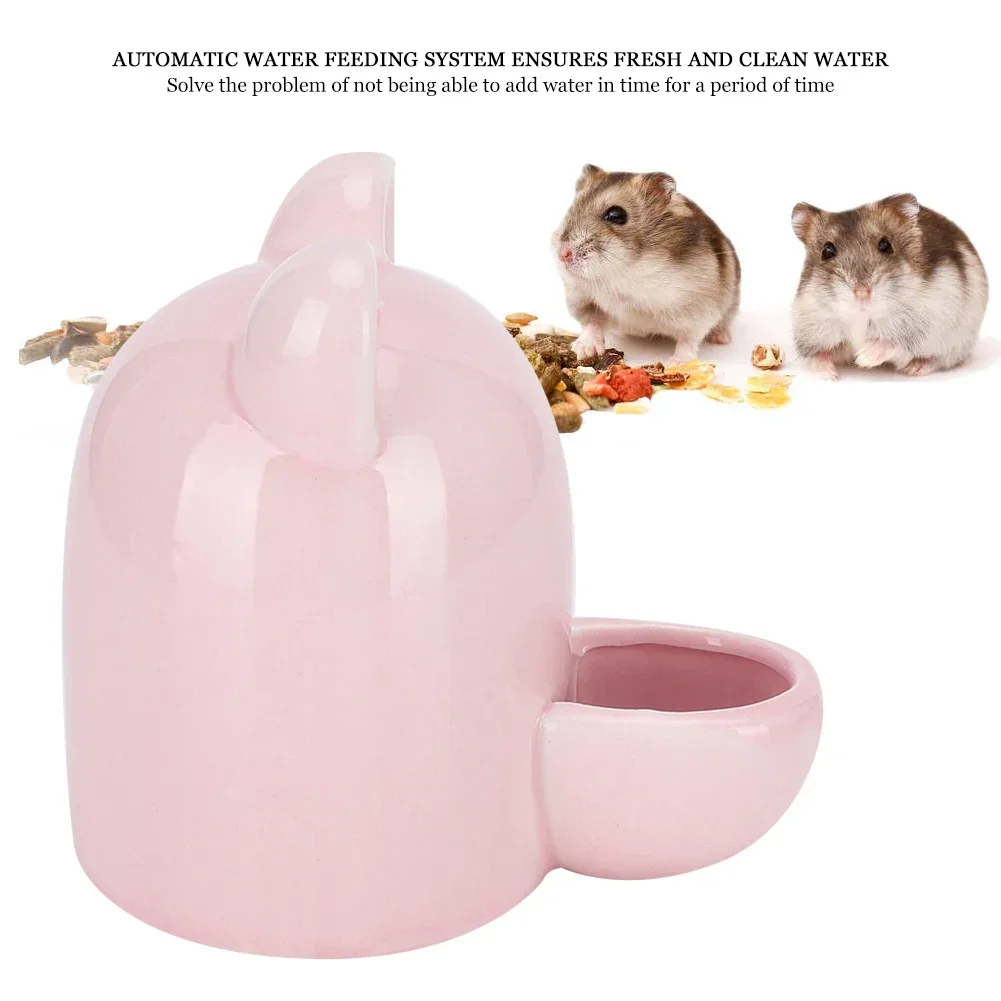 250ml Pet Ceramics Waterer Drinking Feeder Mute Water Dispenser For Hamster Hedgehog Squirrel
