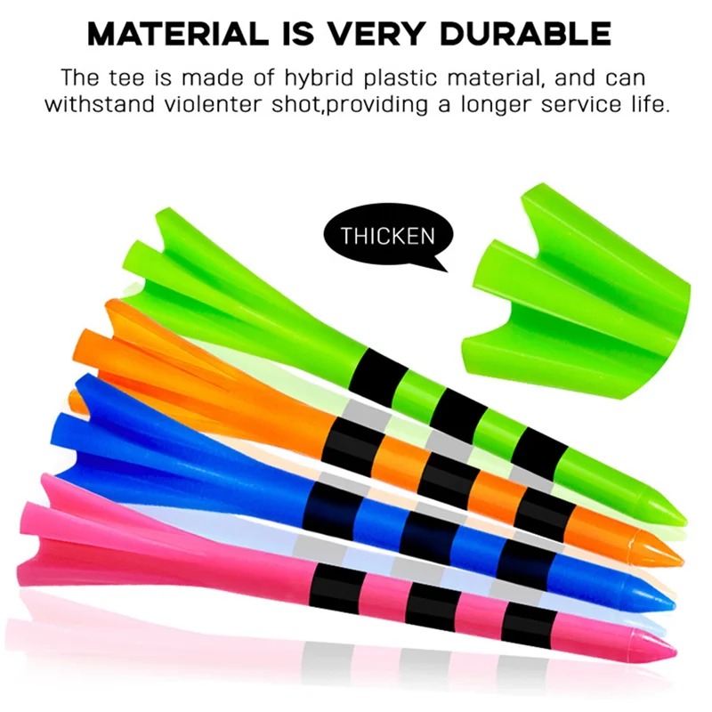 

B72A 100 шт. футболки для гольфа, 83 мм, прочные, долговечные, уменьшают трение, увеличивает расстояние, 4 зубца, сменные футболки для гольфа, аксессуары для гольфа