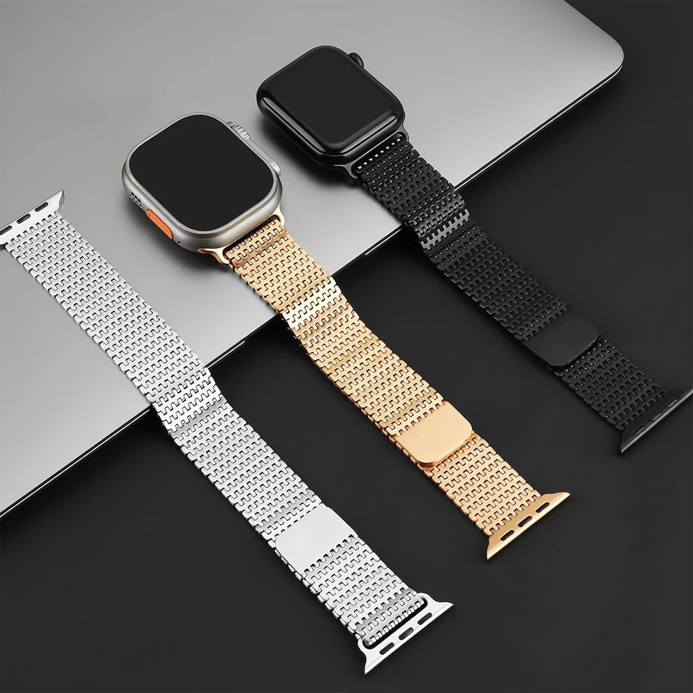 Титановый ремешок-петля для Apple Watch, ремешок 46 мм, 49 мм, 45 мм, 44 мм, 42 мм, магнитный браслет correa, браслет iWatch series 10 9 8 7 6 5 4 SE Ultra