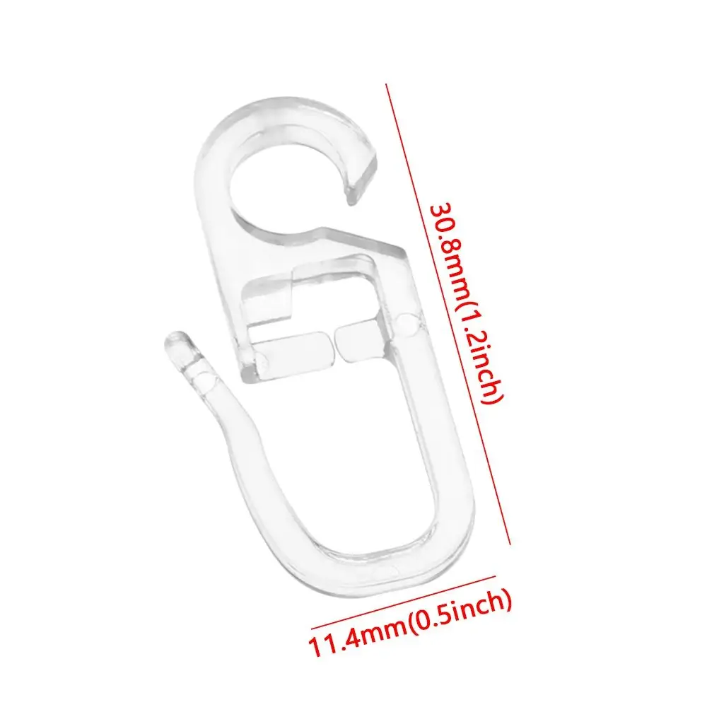 20 Pcs Transparent White Curtain Hooks Plastic Durable Curtains Fixing Sliding Hook Simple Curtains Accessories Home Decor