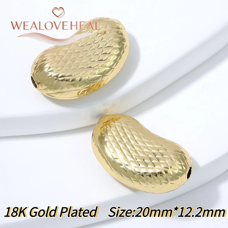 schmuckherstellung zubehör, perlen für schmuckherstellung, 20x12,2mm Hohle Erdnuss-Abstandshalterperlen, 18K vergoldeter Messing-Nierenperlen-Abstandshalter für Armbänder, Halsketten, DIY-Schmuckherstellungszubehör – Detail 25