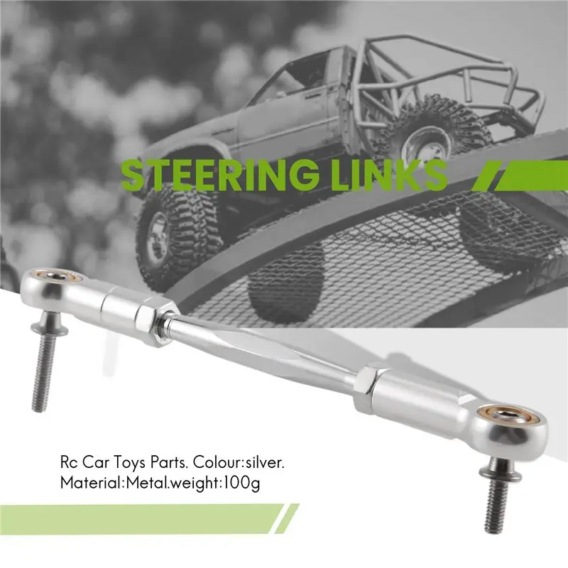 【CYBER MONDAY】CNC Metal Steering Tie Rod for 1/5 BAHA ROVAN KM BAJA 5B 5T 5SC SS Rc Car Toys Parts,Silver