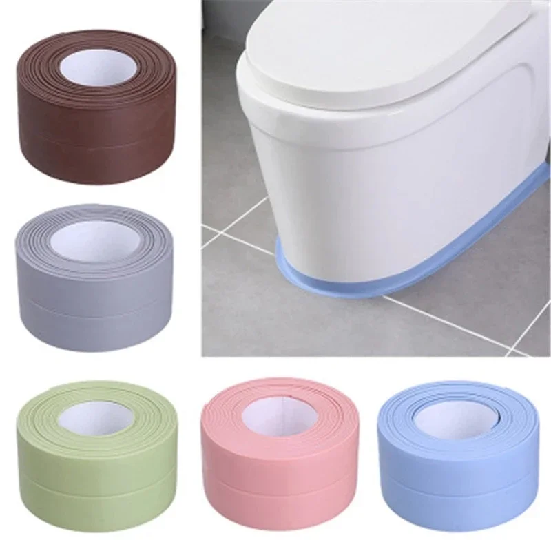 1 Roll Pvc Sealing Strip Tape for Bathroom Bath Toilet Kitchen Caulk Tape Self Adhesive Waterproof Wall Sticker Mold Proof Tapes