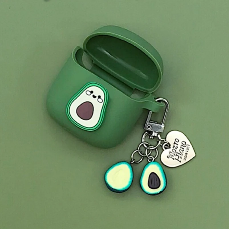 Avocado coque for JBL tune 220 Case cute cartoon keyring Silicone Wireless Bluetooth Earphones Cover for JBL t220 225 case