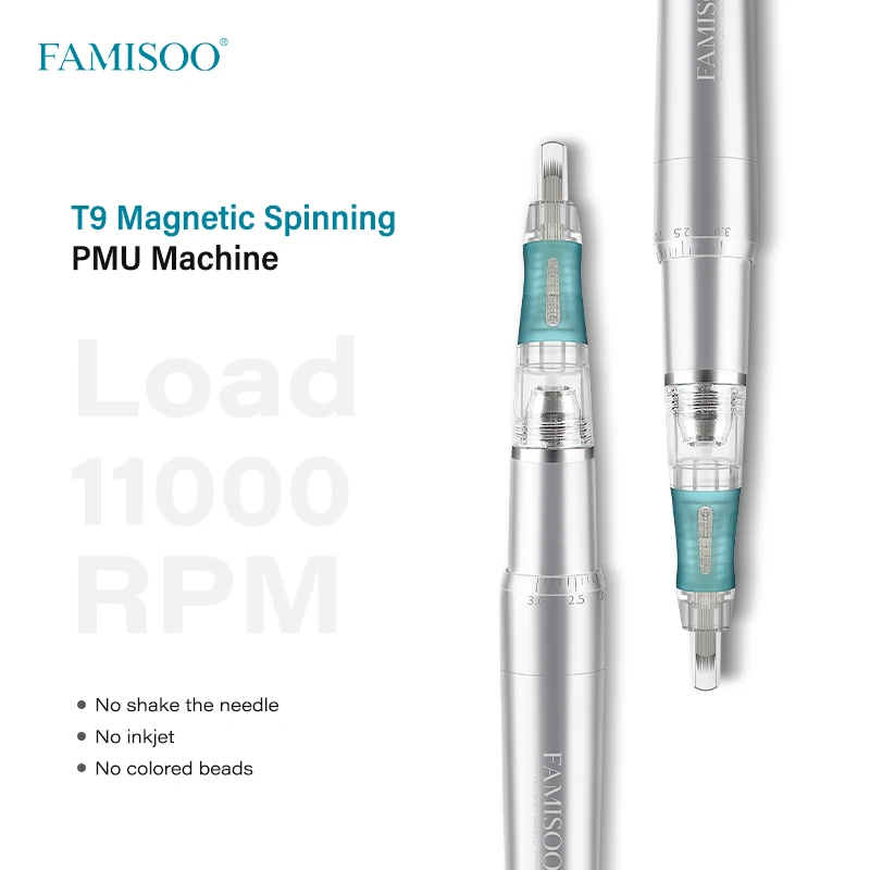 FAMISOO Professional Semi Permanent Makeup Machine Tattoo Machine For Eyebrows Eyeliner Lip Microblading Pen Wiht 10PCS Needles