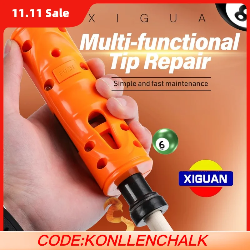 

XIGUAN Ремкомплект для бильярда Многофункциональный инструмент для ремонта наконечника Кий для снукера для бассейна (триммер + боковая резка + резка ферруля) Наконечник 11-14 мм