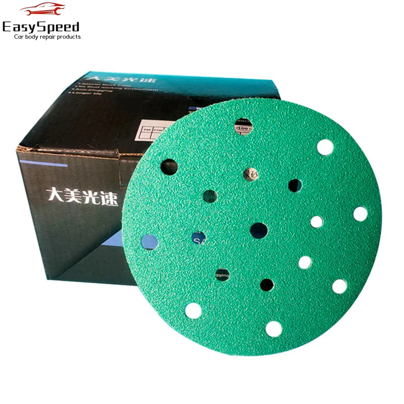 100 pcs 6 Inch 17 Holes Sandpaper 150mm Sanding Disc Wet & Dry Grit 80/120/240/400 For FESTOOL/MIRKA Sander Grinder Sandpapers