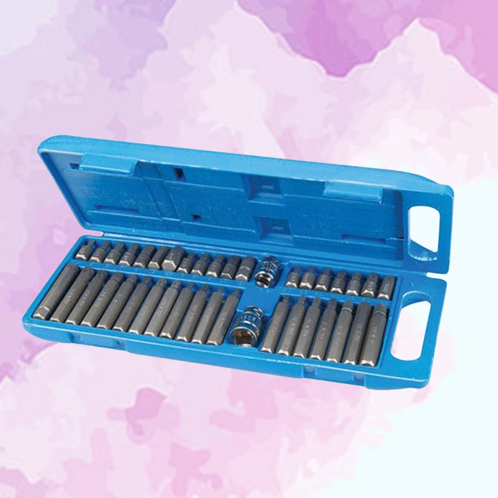 40 em 1 estrela bit spline soquete conjunto prata aço endurecido alto torque resistente trabalho em carros caminhões eletrodomésticos equipamentos de gramado
