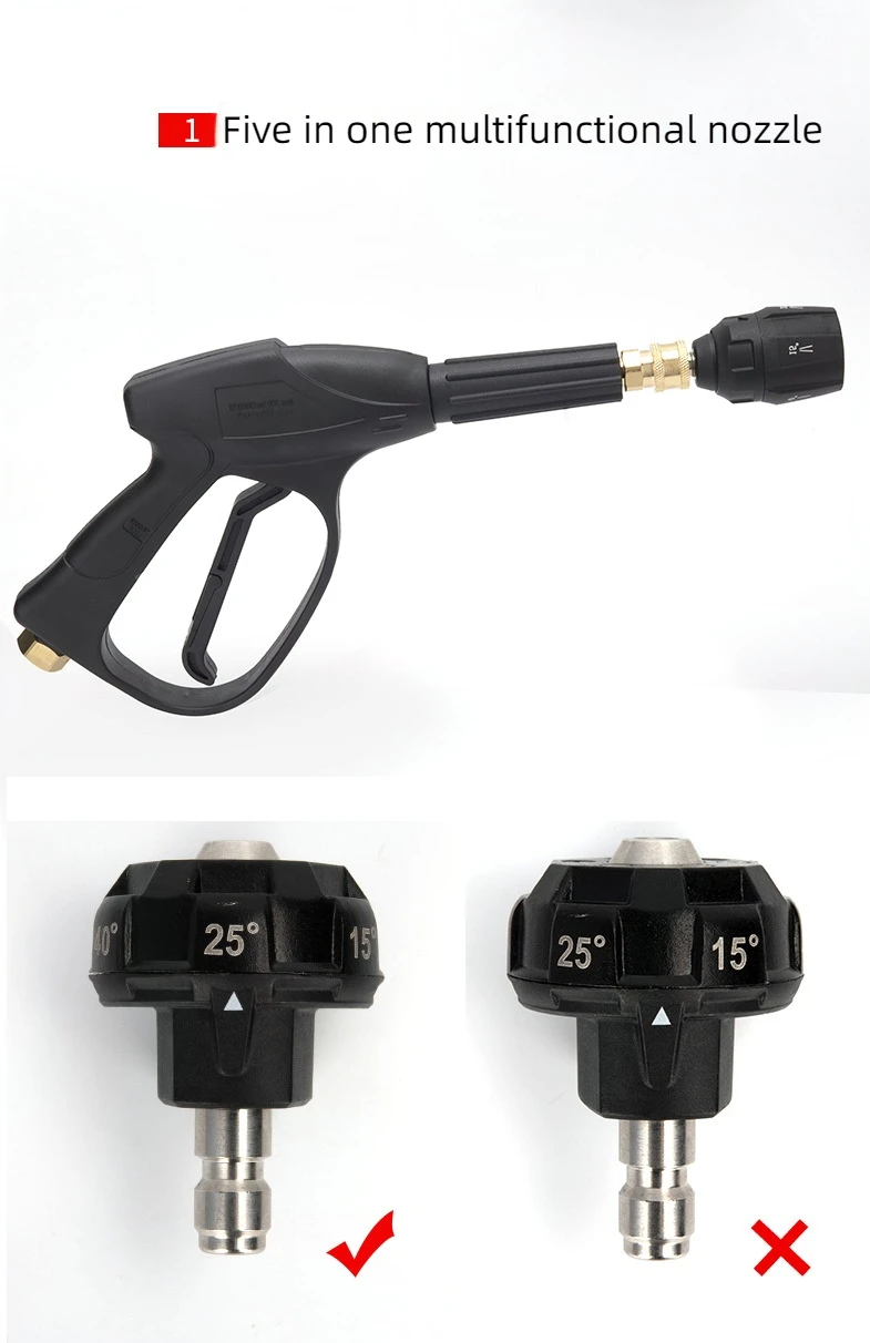 Multifunktionaler 5-in-1-Schnellanschlussadapter, Hochdruck-Turbinendüsenadapter, Hochdruckreiniger-Düsen – Detail 4