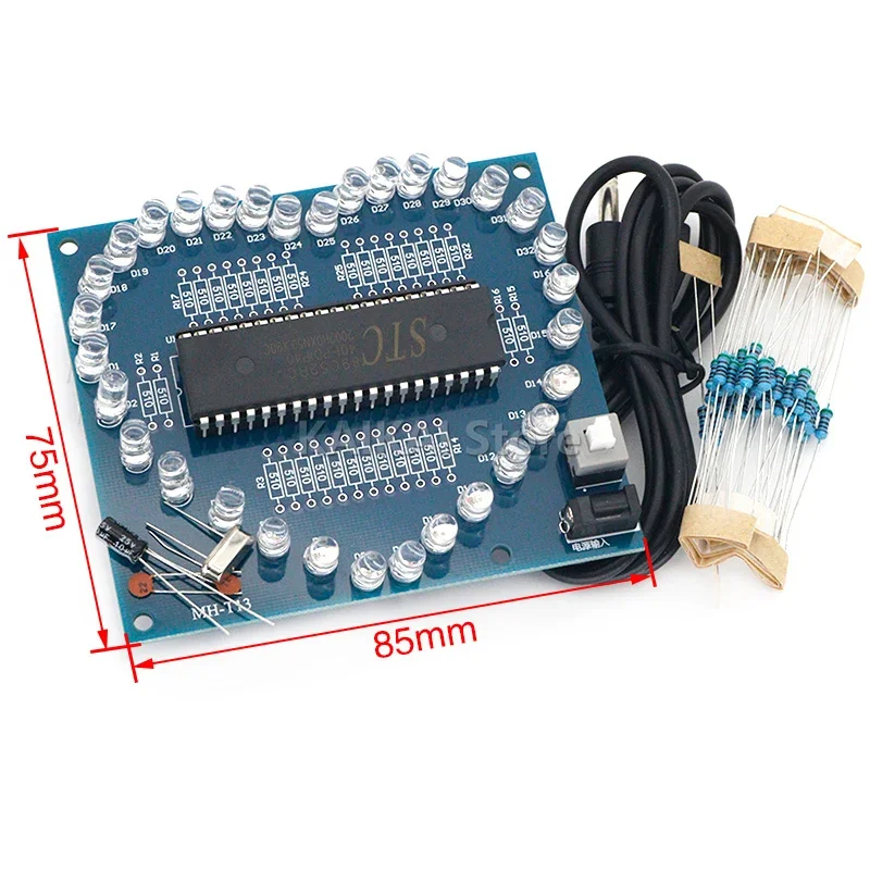 DIY Elektronik-Kit Herzform Bunte Blendung LED RGB-Modul Liebeswasserlicht STC89C52 51, Einzelchip-Mikrocomputer für Arduino