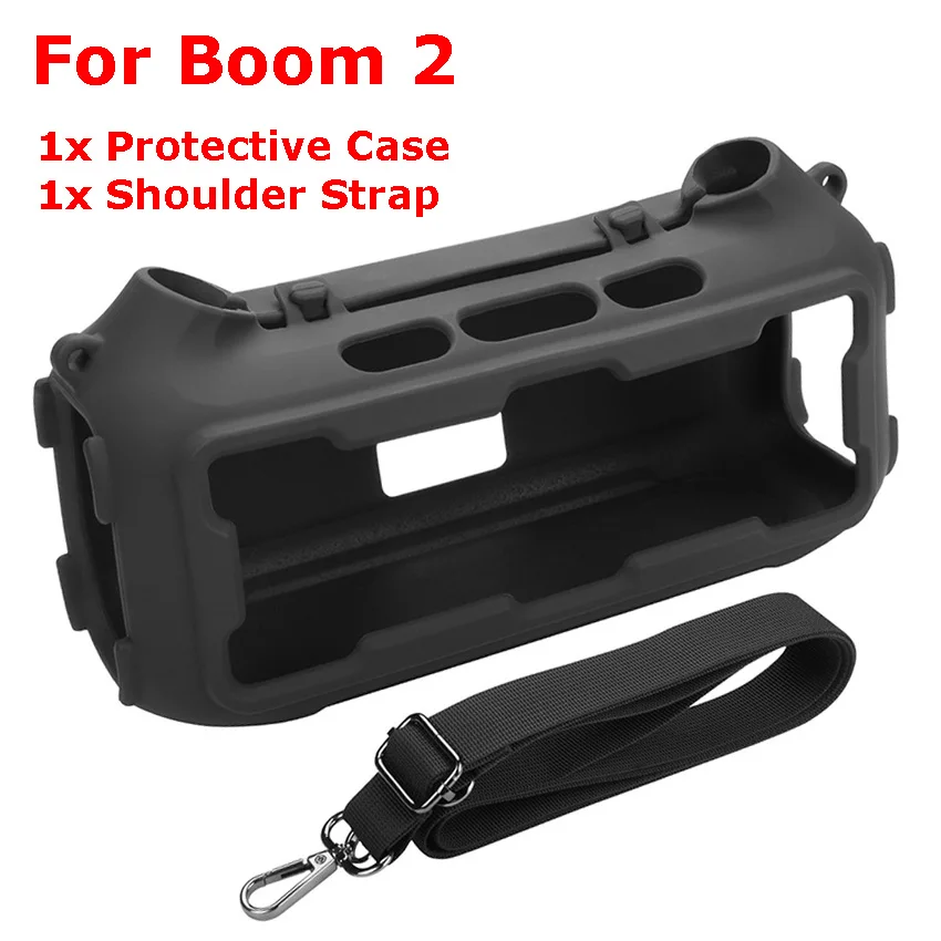 

For Boom 2 Full-Coverage Soft Silicone Case with Shoulder Strap Portable Bluetooth-Compatible Speaker Accessories