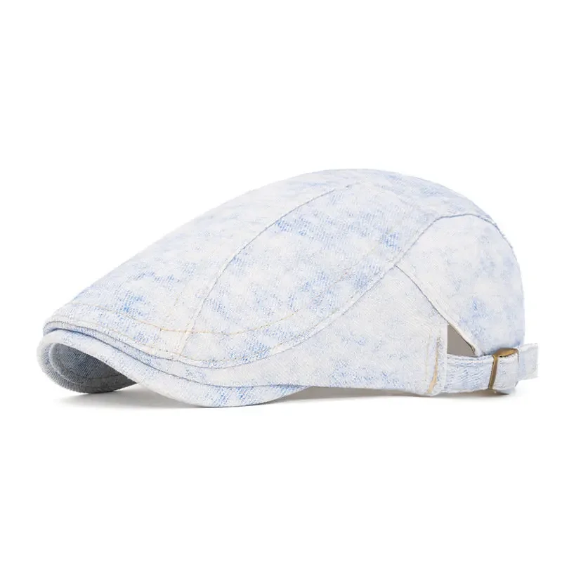 

LDSLYJR Four Seasons Cotton Print Newsboy Caps Men Flat Peaked Cap Women Painter Beret Hats 63