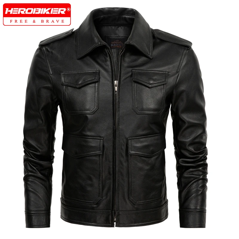 

Мотоциклетная куртка для верховой езды, мужская уличная повседневная куртка, ветрозащитная и теплая облегающая куртка из воловьей кожи, внедорожная куртка для мотоциклиста