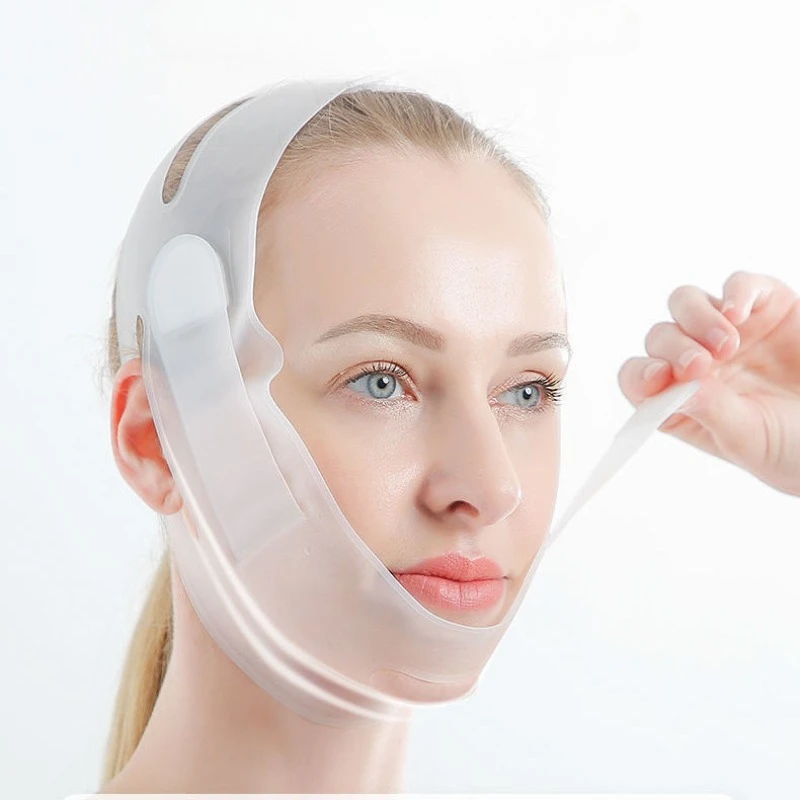 뷰티 페이스 리프트 벨트 V 페이스 셰이퍼 슬리밍 붕대 얇은 턱 스킨 퍼밍 소프트 실리카 젤 안티 곰팡이 페이셜 슬리밍 도구