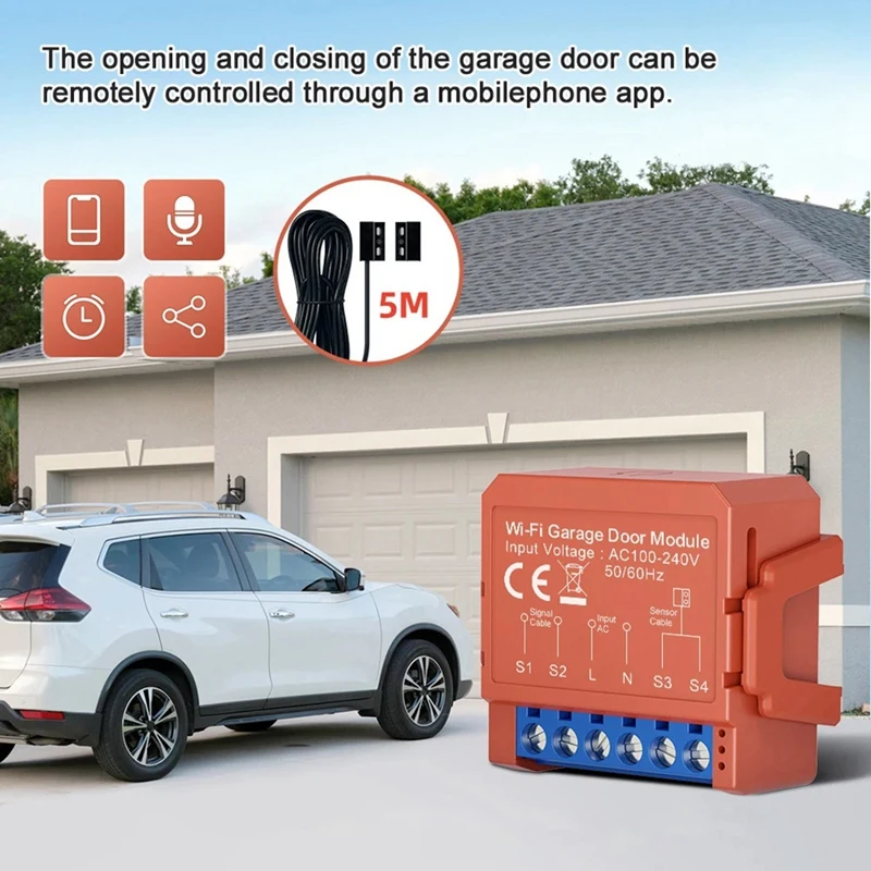 FULL-Tuya Smart Garage Door Opener Wifi Garage Door Module Timing Garage Flap Roller Shutter Door Smart Switch On-Off