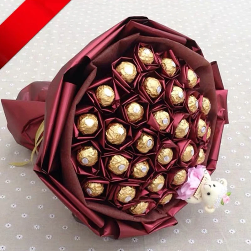 10Pcs Transparent Chocolate Wrappers Holder Round Clear Flower Wrapping Support Rack DIY Handmade Materials For Valentines Day