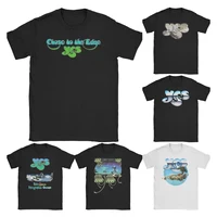 Camisetas para hombres y mujeres cerca del borde sí banda Humor Camiseta de algodón puro manga corta Rock Music Legend camiseta cuello redondo Tops