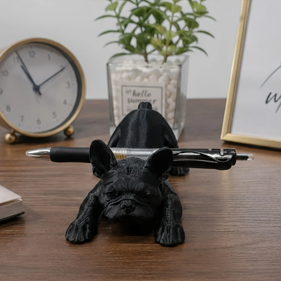 3D Printed French Bulldog Statue Ornament Pen Holder Desktop Storage Creative Desktop Accessory French Bulldog Pen Stand
