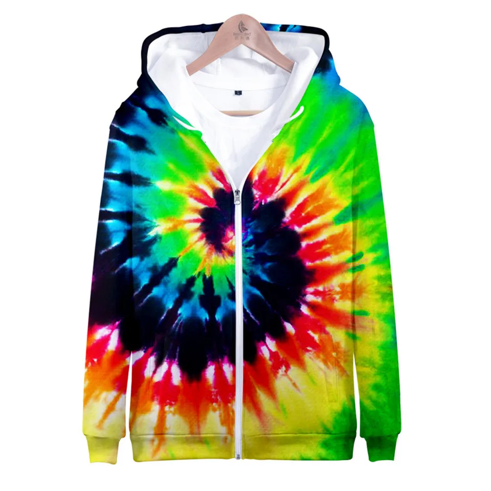 Colorful Spiral Dizzy Pattern Hoodie Men Women Optical Illusion Hoodies Sweatshirt Harajuku Tie Dye Jacket Coat Clothes