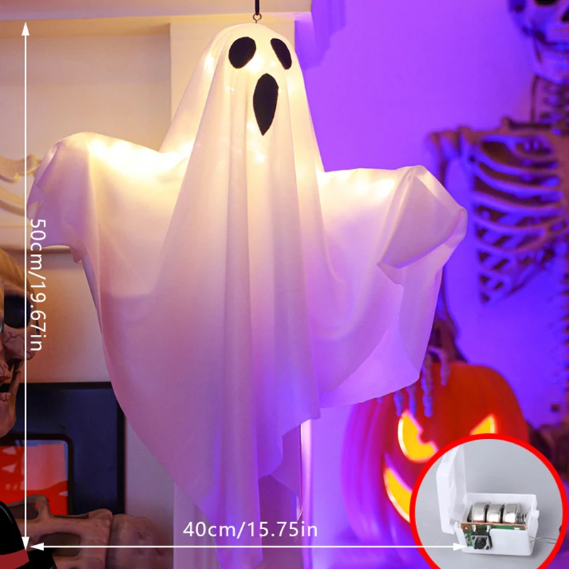 Suministros de decoración para interiores y exteriores, accesorios de terror con luces LED para fiesta de Halloween, fantasma, Casa Encantada, Bar, colgante, 2024