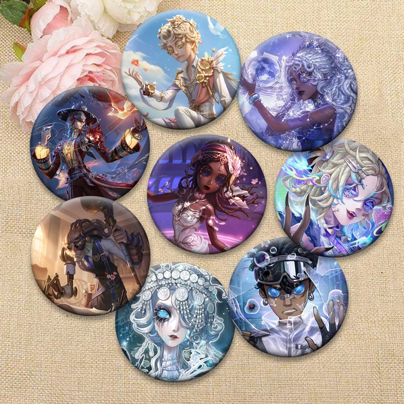 Exquisite Cartoon Badge Game Anime Identity V Brooches on Backpack Accessorys Handmade Round Button Pins for Jewelry Gifts Decor