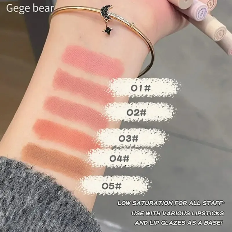 قلم تحديد الشفاه Nude Gege Bear Matte Velvet Lip Liner قلم تحديد الشفاه طويل الأمد مقاوم للماء