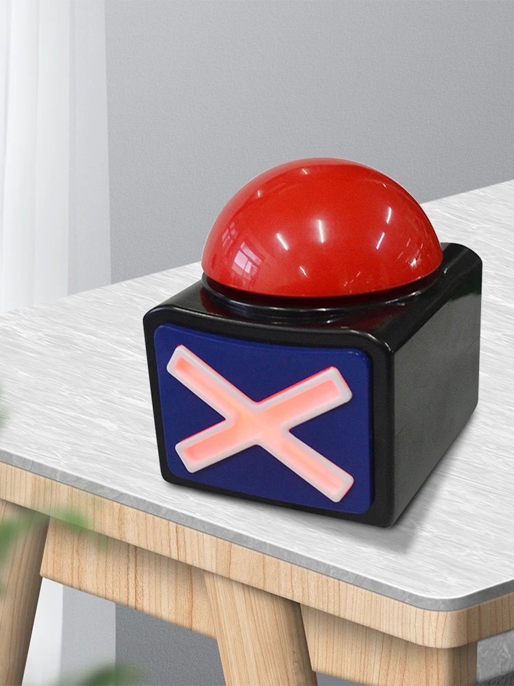 Red Buzzer Alarm Button Box with Sound and Light Trivia Quiz Got Talent Buzzer Answer Button for Contest/Game Show/ Party