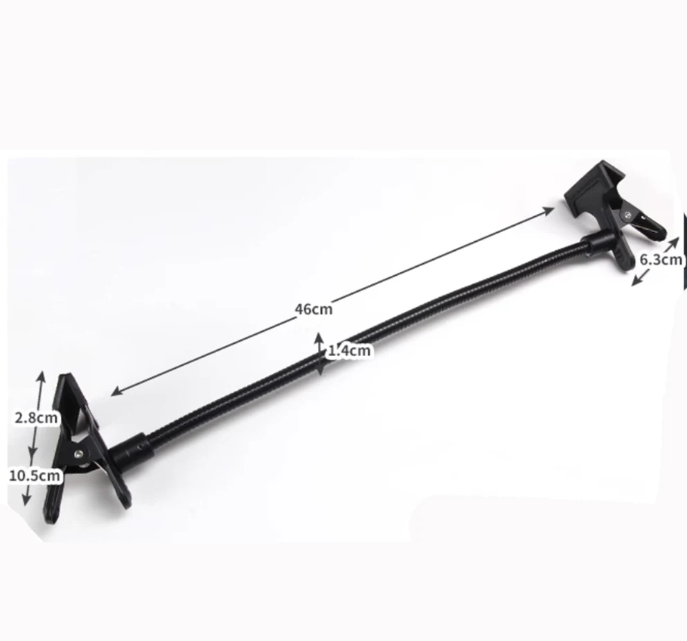 50cm Photo Studio Lighting Light Stand Aluminum Alloy Flexible Gooseneck Tube with 2 Heavy Duty Clamp At the End