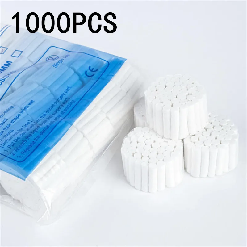 50/100/1000PCS Disposable Dental Medical Surgical Cotton Rolls Teeth Whitening Cleaning Disposable Lip Tattoo Skin Cotton Stick