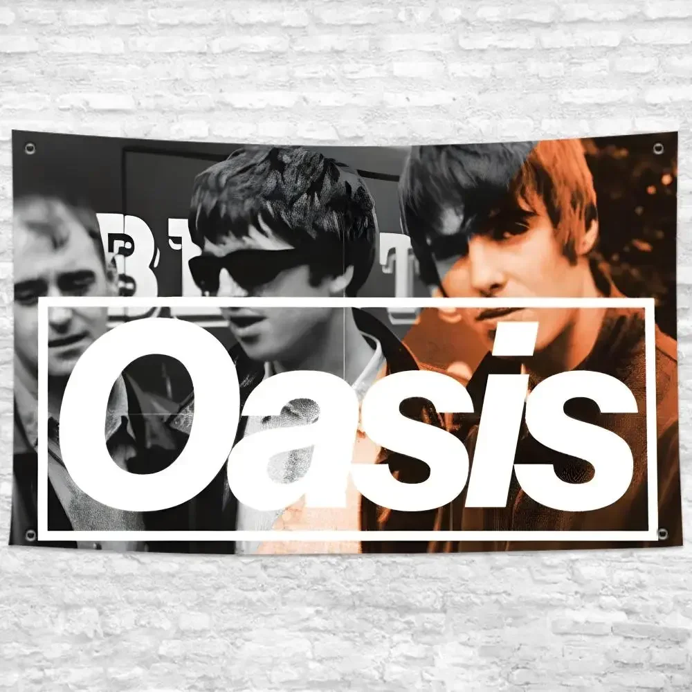 Berühmte Rockband O-Oasis Flaggen Vintage Ästhetisches Wandbehang-Banner für Schlafzimmer Wohnzimmer Gemütliche Wandteppich-Dekoration – Detail 8