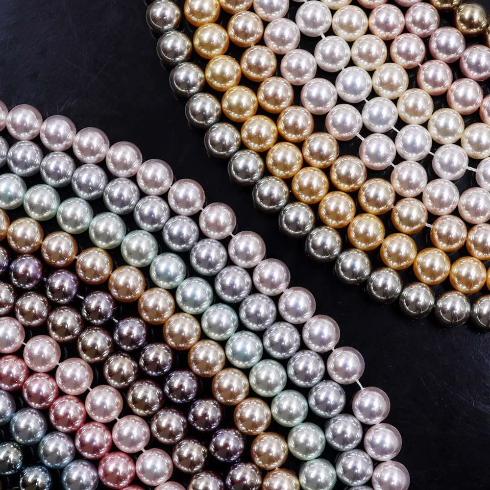 8 مللي متر مطلي لامعة أورورا اللؤلؤ متعدد الألوان الزجاج تقليد اللؤلؤ قلادة سوار الملابس والاكسسوارات DIY بها بنفسك #1