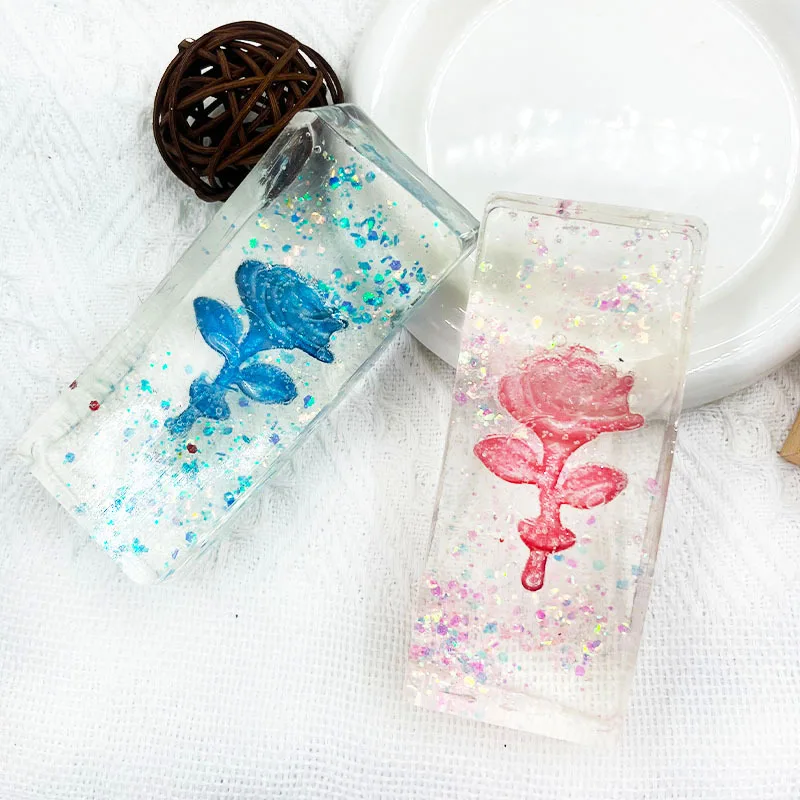 Squishy Rose Fidget Speelgoed Zacht Herbruikbaar Model Siliconen Zintuiglijk Speelgoed Heldere Kubus Knijpspeelgoed Squishy Creatief Kerstcadeau