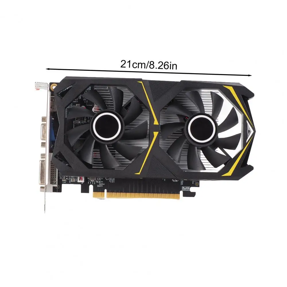 Desktop Motherboard Graphics Card 4gb Gddr5 Gaming Graphics Card Dual Fan System 128-bit Pcie Interface Low Power Universal Gpu