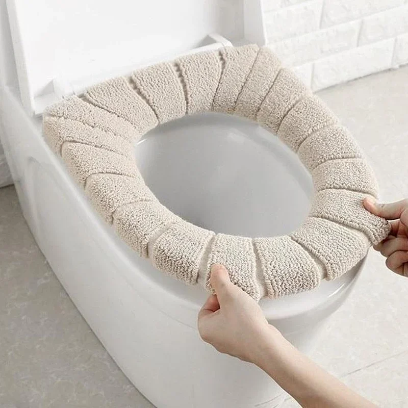 Toilet Seat Cover Warm Soft Acrylic Washable Mat Home Decor Closestool Mat Seat Case Toilet Lid Cover Accessories Bathroom Home