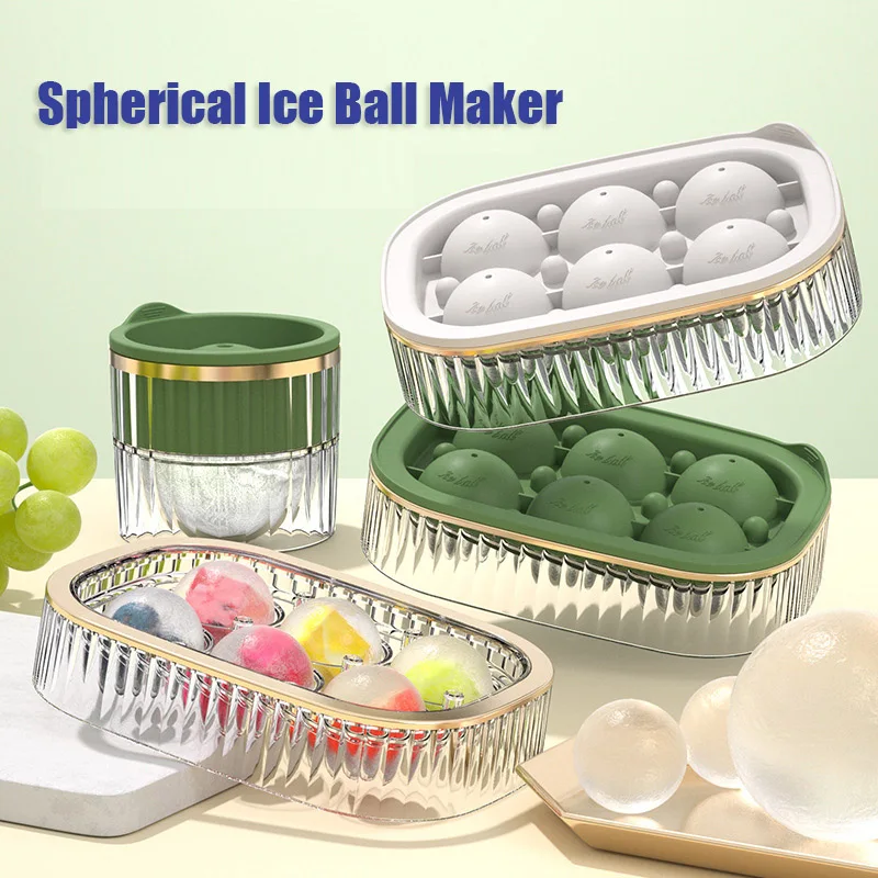 

Ice Hockey Mold, Frozen Mini Ball Maker, Spherical Ice Block Mold, Cover Ice Tray Box Whiskey Cocktail Kitchen Tool