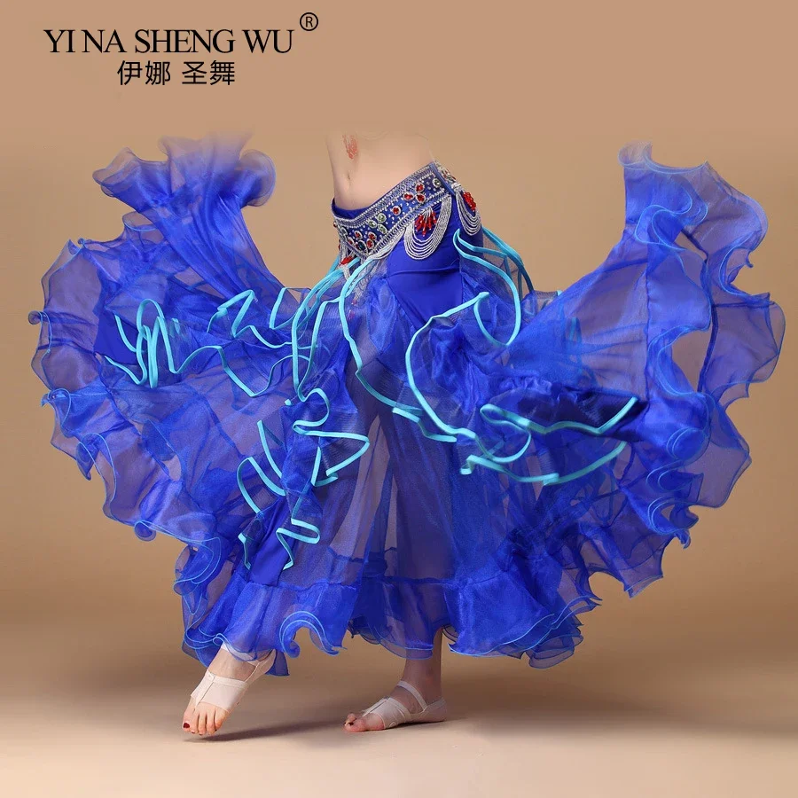 

Юбки для танца живота Восточная длинная юбка Костюм для танца живота для женщин Юбка для профессионального выступления Танец живота (без пояса)