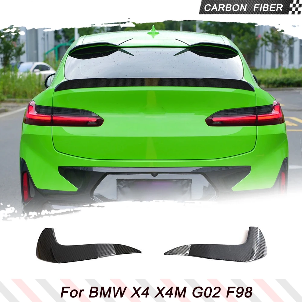 Carbon Fiber Car Roof Spoiler Canards for BMW X4 X4M G02 F98 2018-2023 Sport Utility Roof Top Wing HighKick Spoiler Body Kits