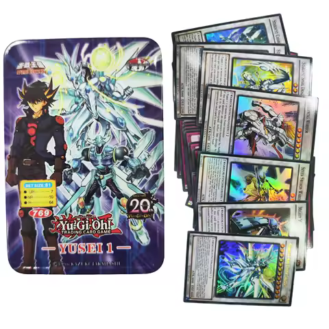 Yu Gi Oh Cards YUSEI 1 Card Deck English TCG Holographic Golden White Dragon Duel Game Collection Card with Tin Box