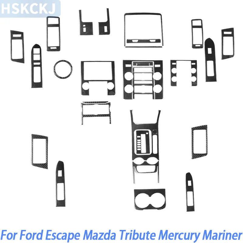 For Ford Escape For Mazda Tribute Mercury Mariner2008-2012Carbon Fiber Center Contral Gear Shift Accessories decorative Stickers