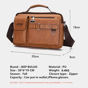 Jeep Buluo-Bolsas Herren-Multifunktion, Leder-Umhängetaschen, Großkapazitätsbotenbeutel, Crossbody, große Marke, neu 10 Hauptverkauf Jeep Personre - №1