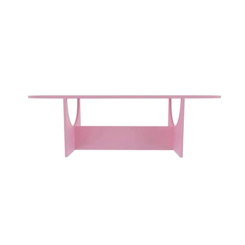 Creative colorful pink dining table, island dining table, dining room, multi-person meeting desk