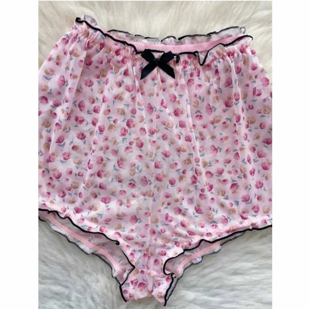 Setelan Pakaian Rumah Wanita y - Romper Floral Print ulasan dan harga