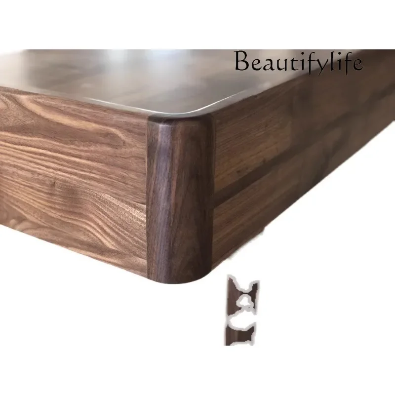 Q High-end beauty dresser North American black walnut makeup table mirror new Chinese modern simple dresser