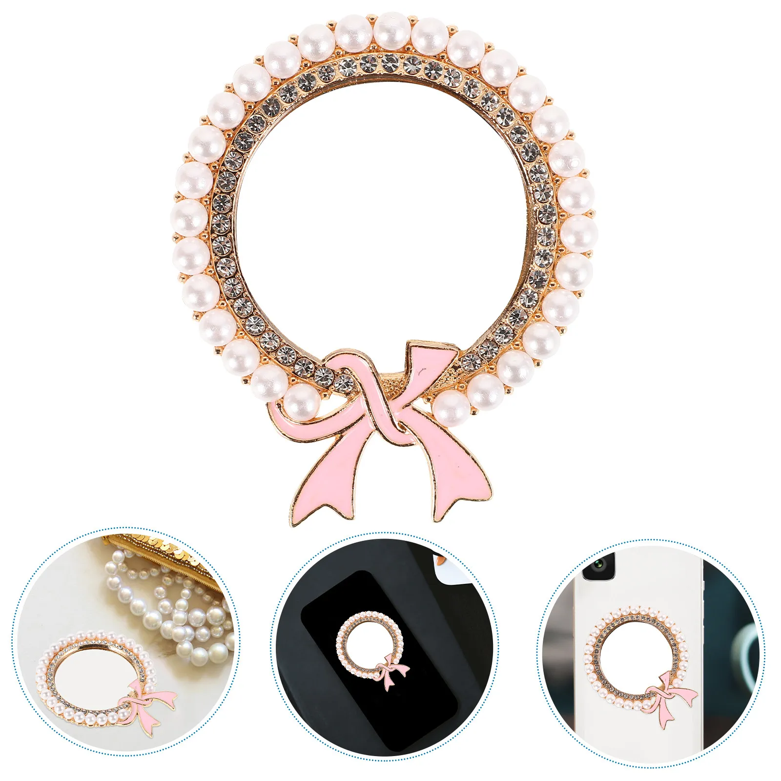 

Self-Adhesive Mirror Stickers for DIY Phone Case Decoration Crystal Flower Embellishments Compact Portable Design Cell Phone