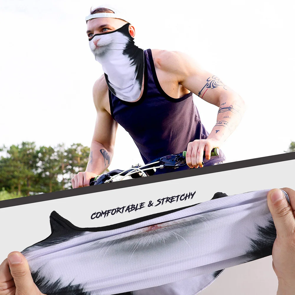 3D Printed Scarf Triangle Face Mask Hanging Ear Cycling Sports Hiking Running Windproof Bandana Breathable Neck Gaiter Men Women