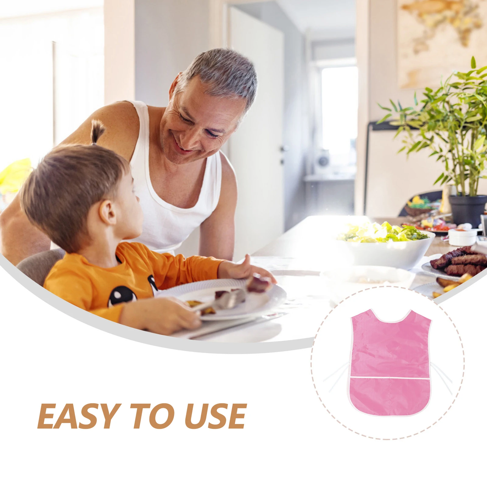 

1pc Waterproof Feeding Bib Baby Nylon Apron Dirt Resistant Bright Color Easy Clean Infant Smock Bibs Drawing Clothes No