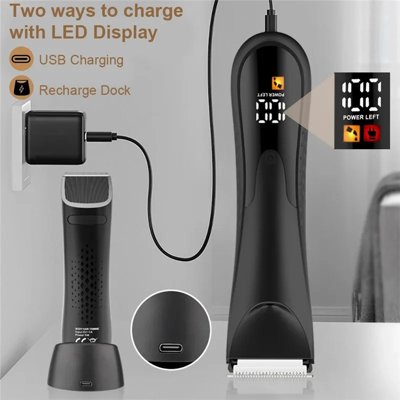 【استيقاظ】ماكينة تشذيب إزالة الشعر بدون ألم للمناطق الإبط والفخذ تحت الإبط ماكينة حلاقة للرجال